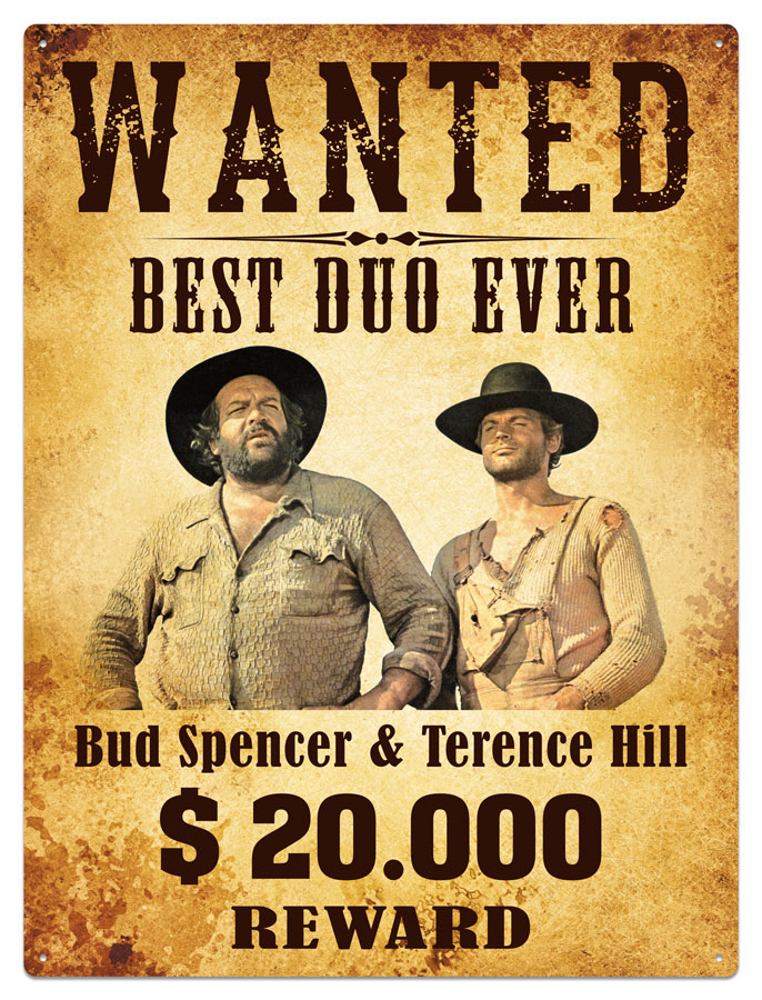 Blechschild Wanted 303/T002, ✶ Bud Spencer ✶